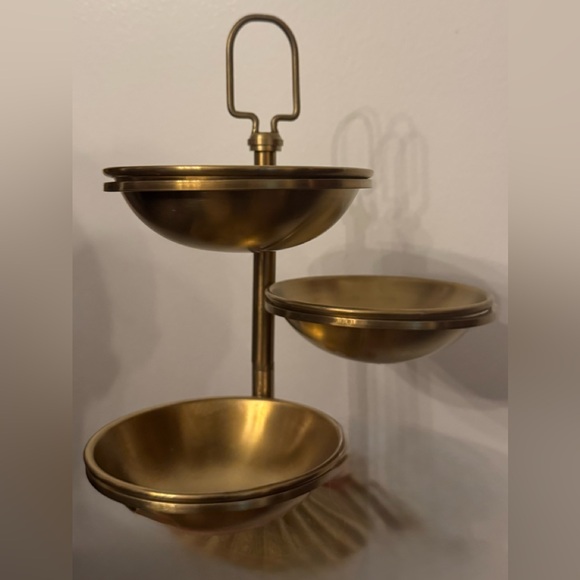 Hearth and Hand with Magnolia, Elegant Gold Tiered Serving Tray - Picture 3 of 4